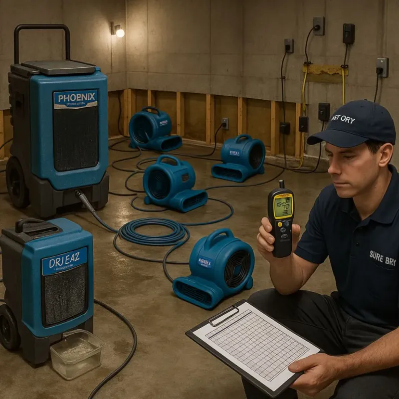 Structural Drying and Dehumidification process in Blakely, GA